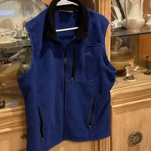 Eddie Bauer Royal Blue Fleece Vest with Black Trim